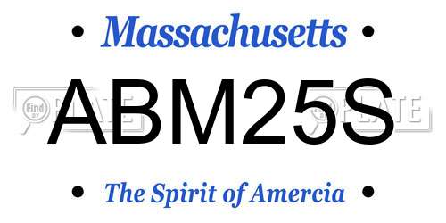 ABM25S Massachusetts License Plate