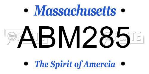 ABM285 Massachusetts License Plate