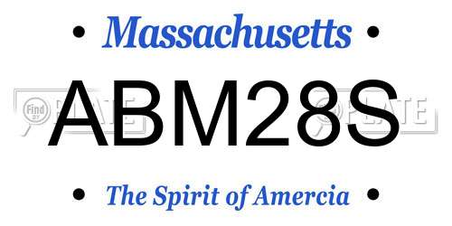 ABM28S Massachusetts License Plate