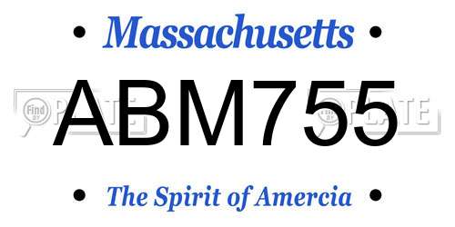 ABM755 Massachusetts License Plate
