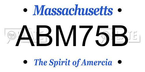 ABM75B Massachusetts License Plate