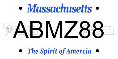 ABMZ88 Massachusetts License Plate