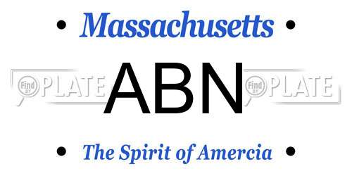 ABN Massachusetts License Plate