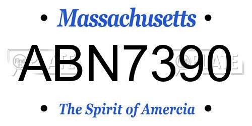 ABN7390 Massachusetts License Plate