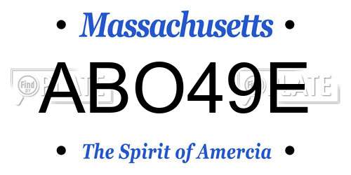 ABO49E Massachusetts License Plate