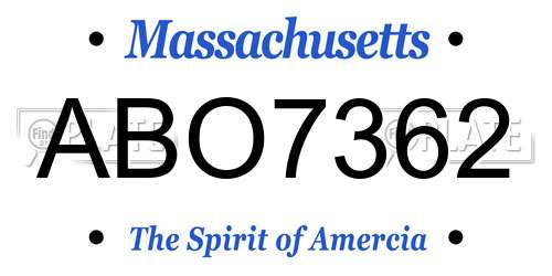 ABO7362 Massachusetts License Plate