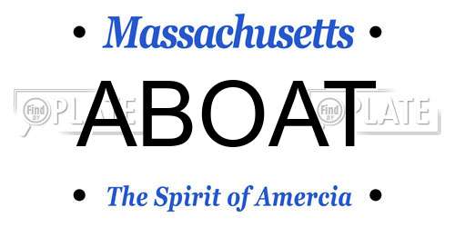 ABOAT Massachusetts License Plate