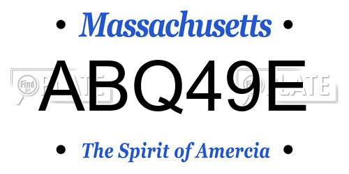 ABQ49E Massachusetts License Plate