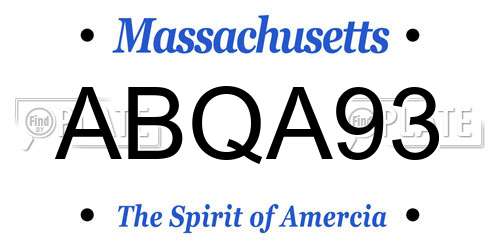 ABQA93 Massachusetts License Plate