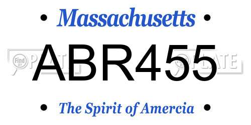 ABR455 Massachusetts License Plate