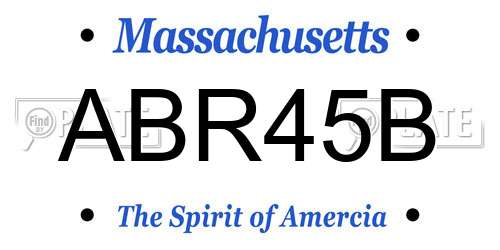 ABR45B Massachusetts License Plate