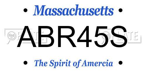 ABR45S Massachusetts License Plate