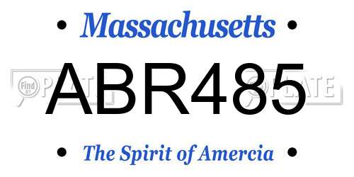 ABR485 Massachusetts License Plate