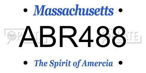 ABR488 Massachusetts License Plate