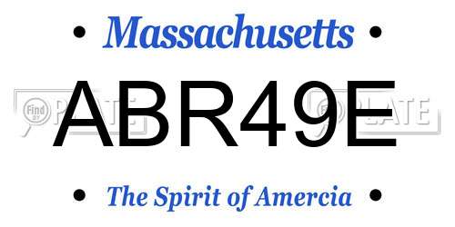 ABR49E Massachusetts License Plate