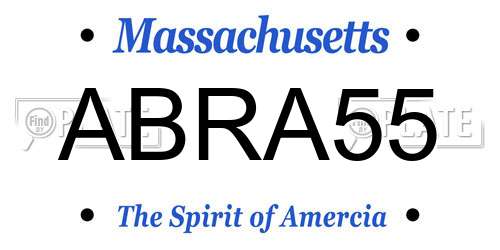 ABRA55 Massachusetts License Plate