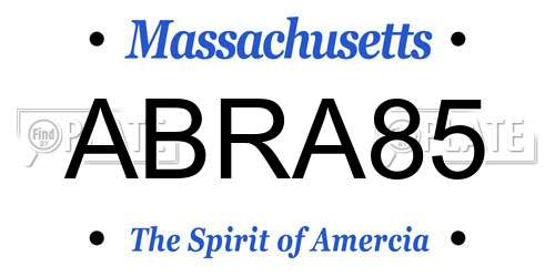 ABRA85 Massachusetts License Plate