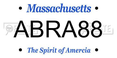 ABRA88 Massachusetts License Plate