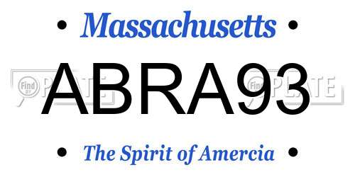 ABRA93 Massachusetts License Plate