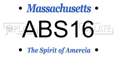 ABS16 Massachusetts License Plate