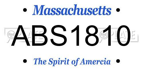 ABS1810 Massachusetts License Plate
