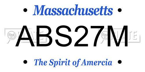 ABS27M Massachusetts License Plate