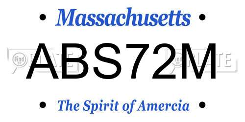 ABS72M Massachusetts License Plate
