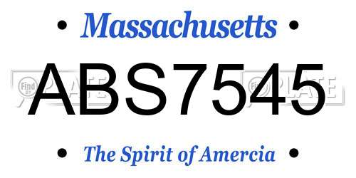 ABS7545 Massachusetts License Plate