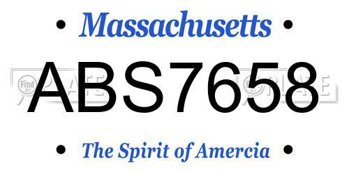 ABS7658 Massachusetts License Plate