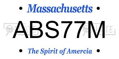 ABS77M Massachusetts License Plate