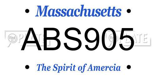 ABS905 Massachusetts License Plate
