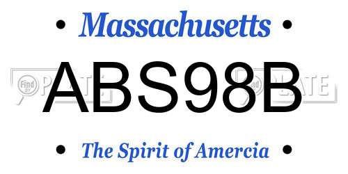 ABS98B Massachusetts License Plate
