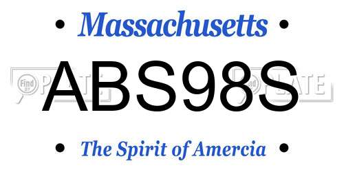 ABS98S Massachusetts License Plate