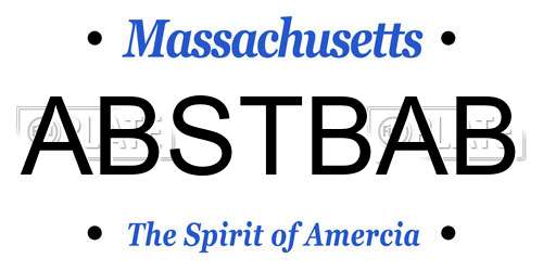 ABSTBAB Massachusetts License Plate