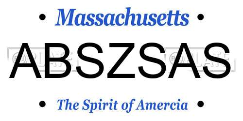 ABSZSAS Massachusetts License Plate