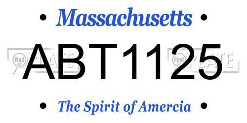 ABT1125 Massachusetts License Plate