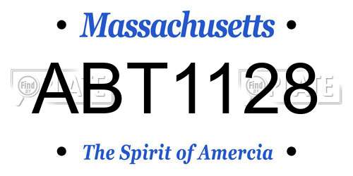 ABT1128 Massachusetts License Plate