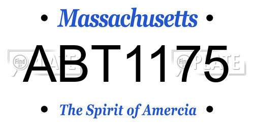 ABT1175 Massachusetts License Plate