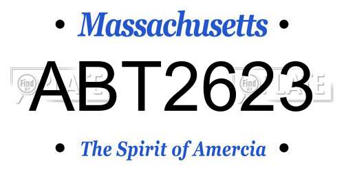 ABT2623 Massachusetts License Plate