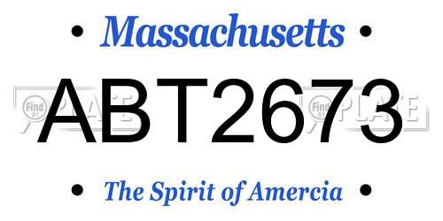ABT2673 Massachusetts License Plate