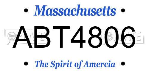 ABT4806 Massachusetts License Plate
