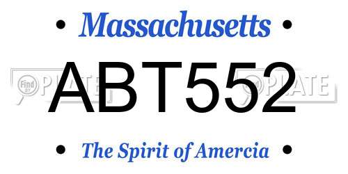 ABT552 Massachusetts License Plate