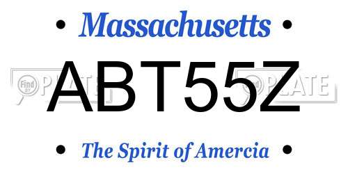 ABT55Z Massachusetts License Plate