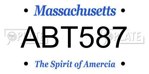 ABT587 Massachusetts License Plate