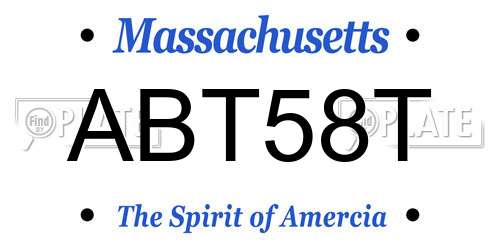 ABT58T Massachusetts License Plate