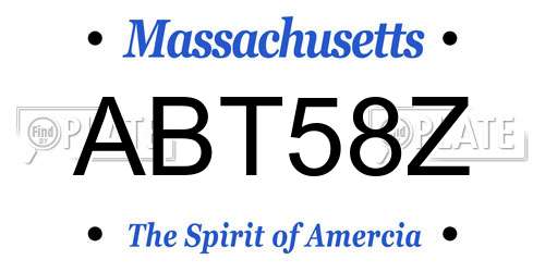ABT58Z Massachusetts License Plate