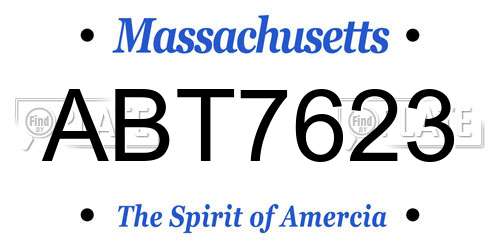 ABT7623 Massachusetts License Plate