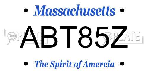 ABT85Z Massachusetts License Plate