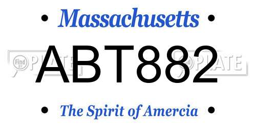 ABT882 Massachusetts License Plate