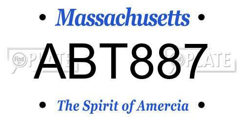ABT887 Massachusetts License Plate
